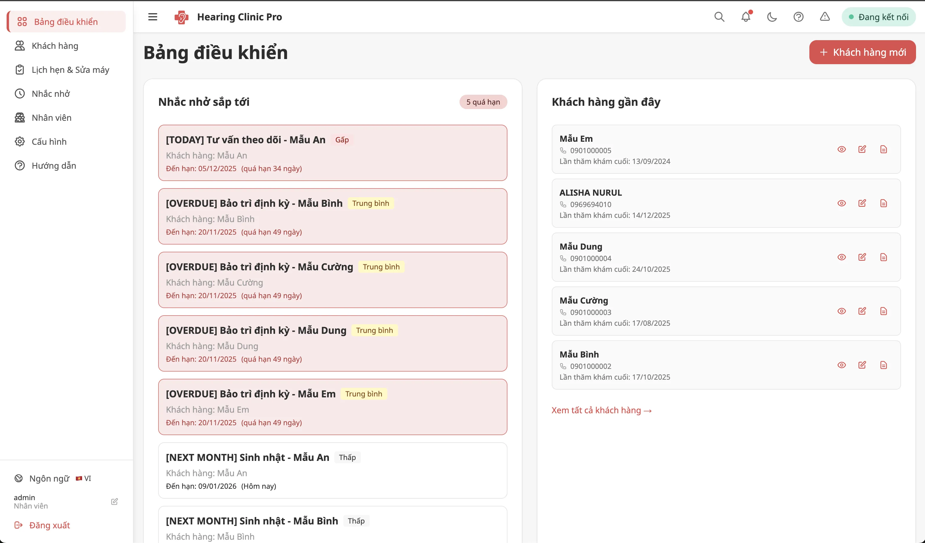 Screenshot Dashboard